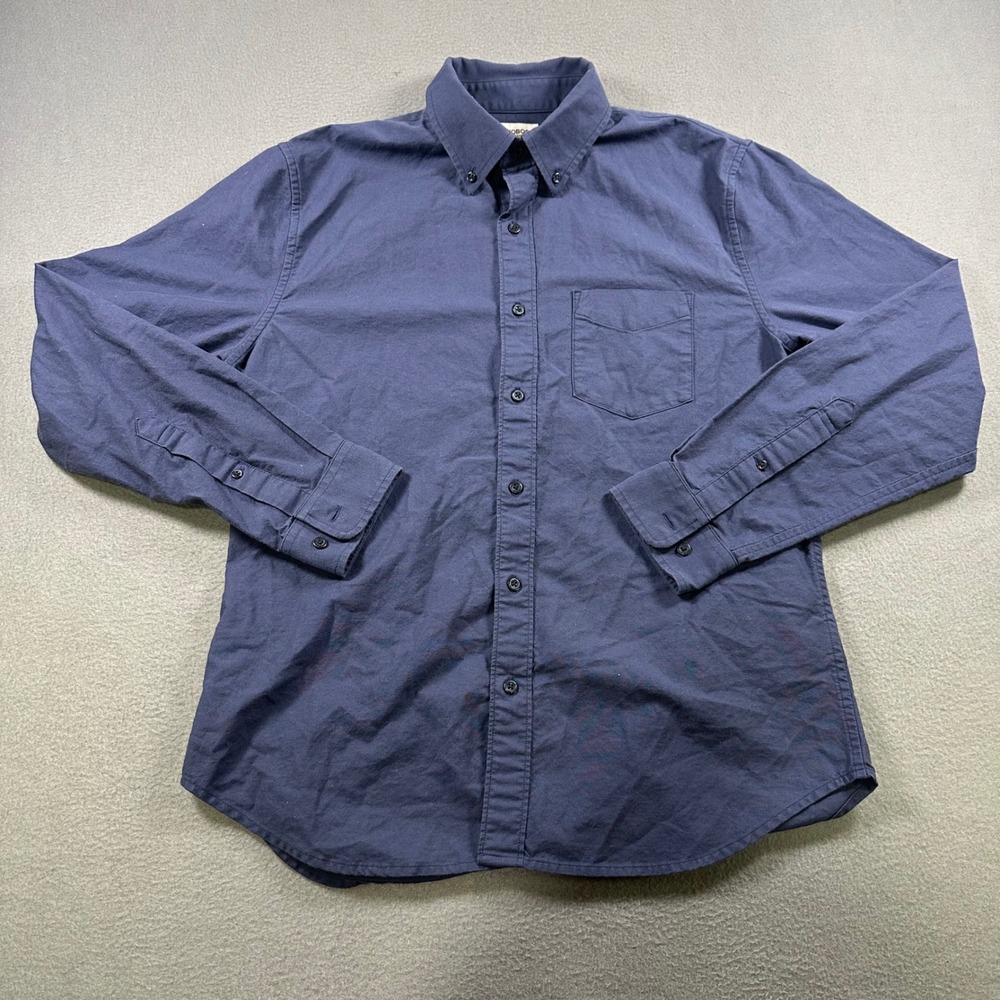 Bonobos Mens Slim Fit Oxford Cloth Button Down Shirt Navy Blue Size M Regular